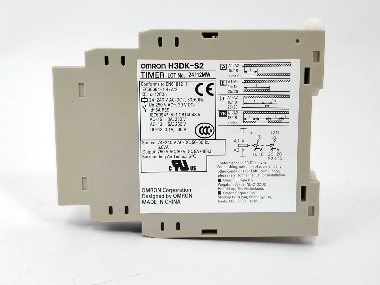 OMRON H3DK-S2 Timer conforms to  EN61812-1