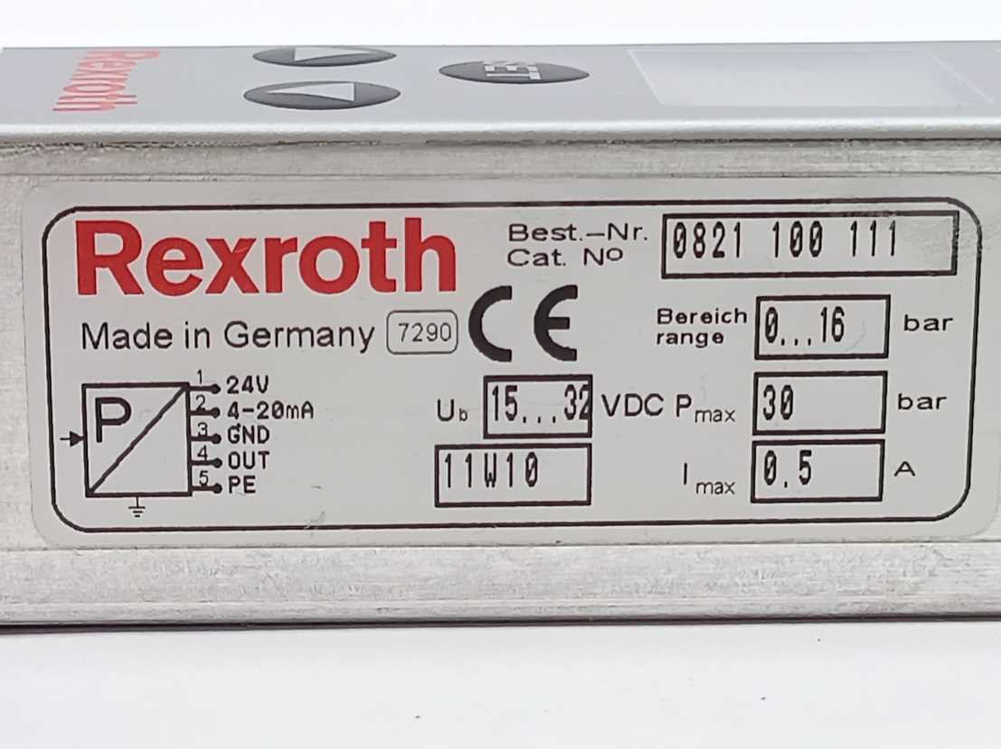 Rexroth 0821100111 Pressure Sensor