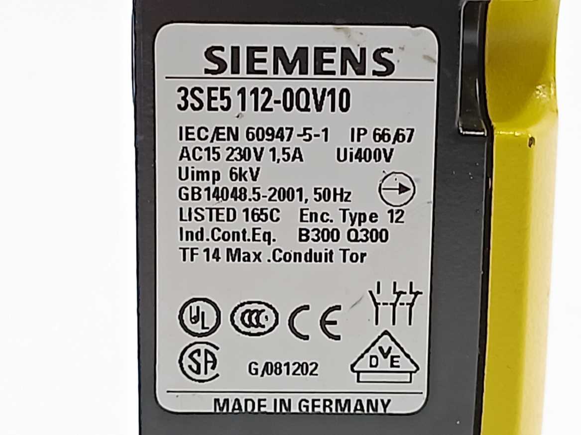 Siemens 3SE5112-0QV10 Safety position switch