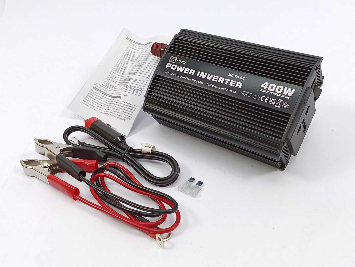 RS Pro 816-0040 Power Inverter 24VDC to 220-240VAC 50HZ 400W