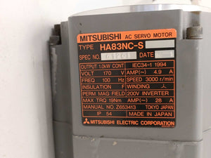 Mitsubishi HA83NC-S AC Servo Motor