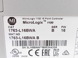 AB 1763-L16BWA Ser. B FW 16 MicroLogix 1100 16 Point Controller