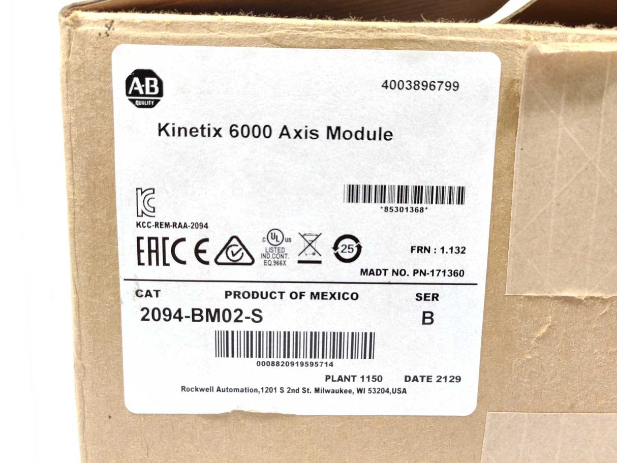 AB 2094-BM02-S SER. B FW:1.132 Kinetix 6000 Axis Module