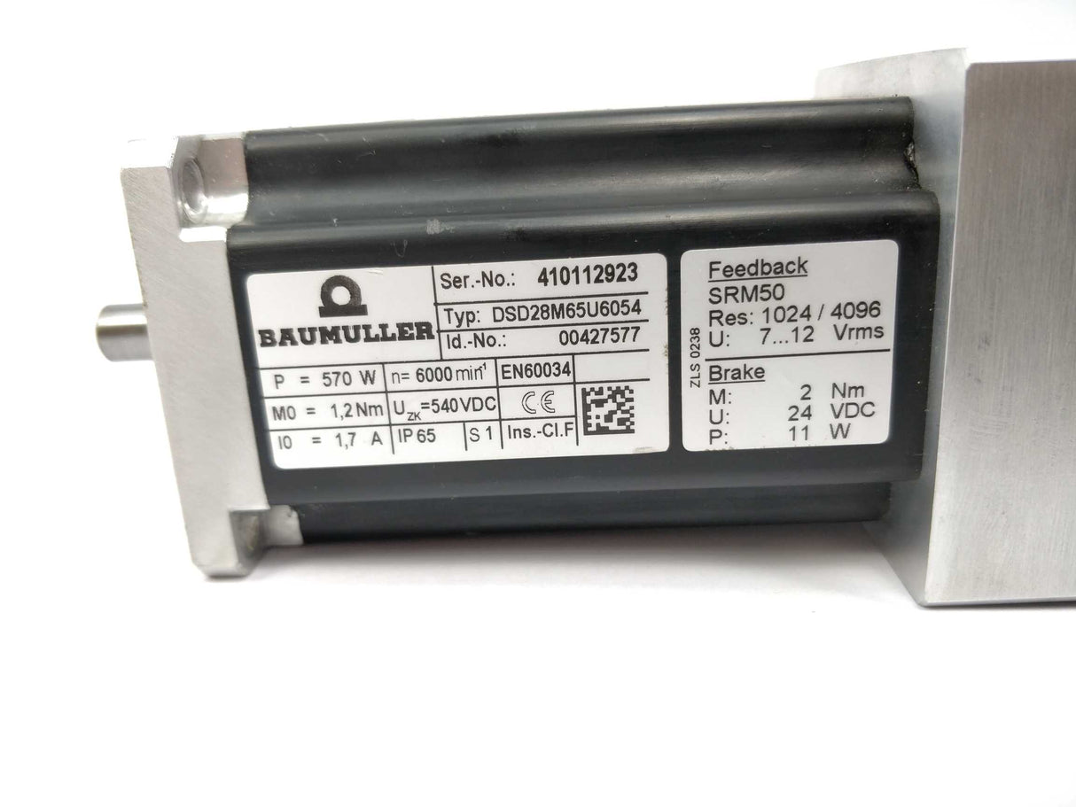 Baumüller DSD28M65U6054 Servo motor 570W 1,2Nm 1,7A