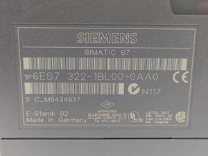 Siemens simatic S7 6ES7 322-1BL00-0AA0 SM322 D0 32XDC24V/0,5A