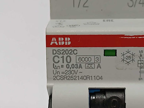 ABB 2CSR252140R1104 DS202C C10 A30 Residual Current Circuit Breaker