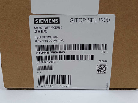 Siemens 6EP4438-7FB00-3DX0 SELECTIVITY MODULE