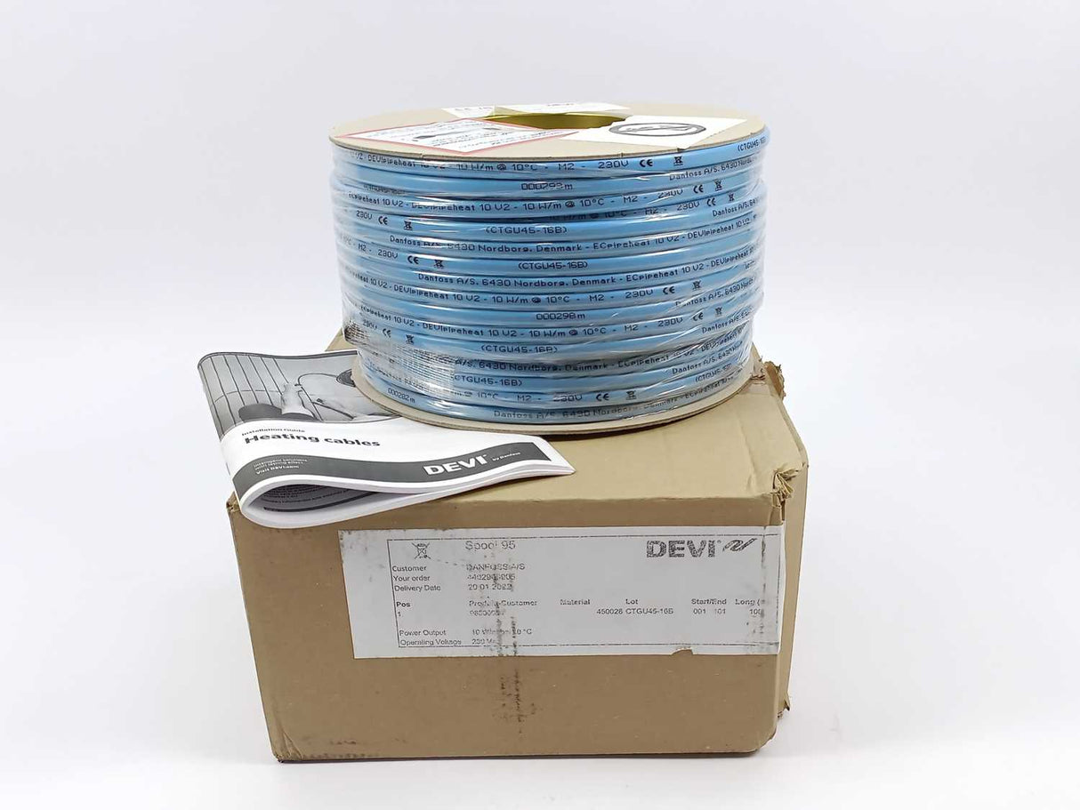 Danfoss / Devi 98300016 DEVIpipeheat™ 10 (DPH-10 V2) Heating Cable. 100m