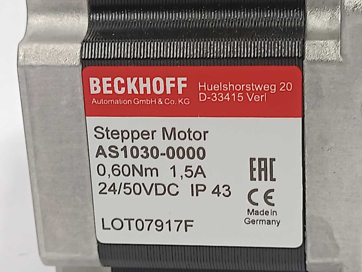 Beckhoff AS1030-0000 Stepper Motor w/ AG1000-+PM52.7.06/01 Planetary Gearbox