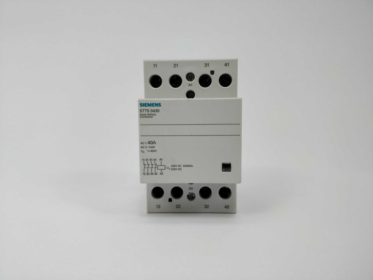 Siemens 5TT50430 INSTA Contactor 40A, 4NC 230V AC/DC coil