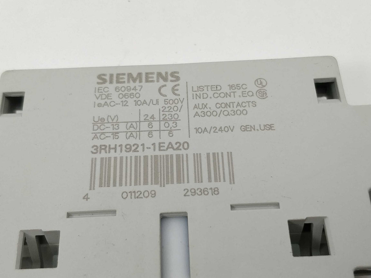 Siemens 3RH1921-1EA20 5 Pcs. Auxiliary switch block