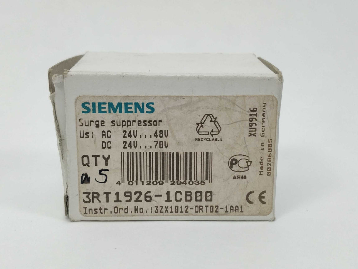 Siemens 3RT1926-1CB00 Surge Suppressor