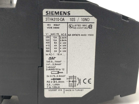 Siemens 3TH4310-OA Control relay