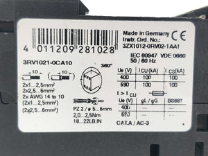 Siemens 3RV1021-0CA10 Circuit breaker