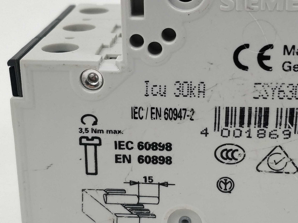 Siemens 5SY6306-6 Miniature circuit breaker 400 V B6