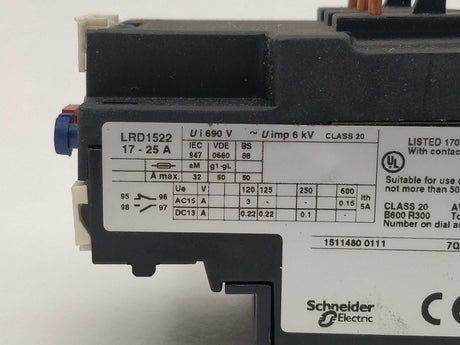 Schneider / Telemecanique LDR1522 Thermal overload relays 17 - 25A