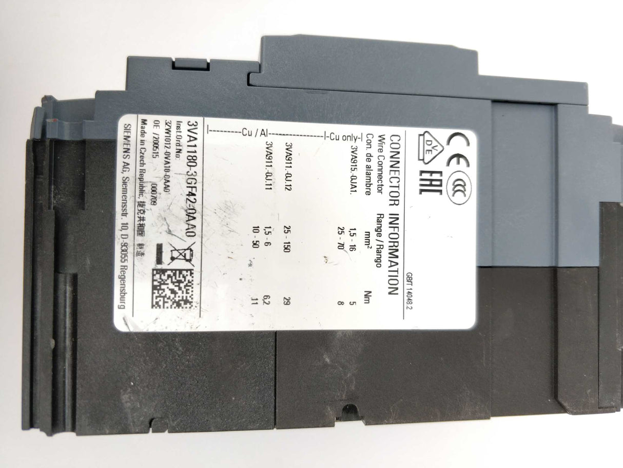 Siemens 3VA1180-3GF42-0AA0 Circuit breaker 3VA1