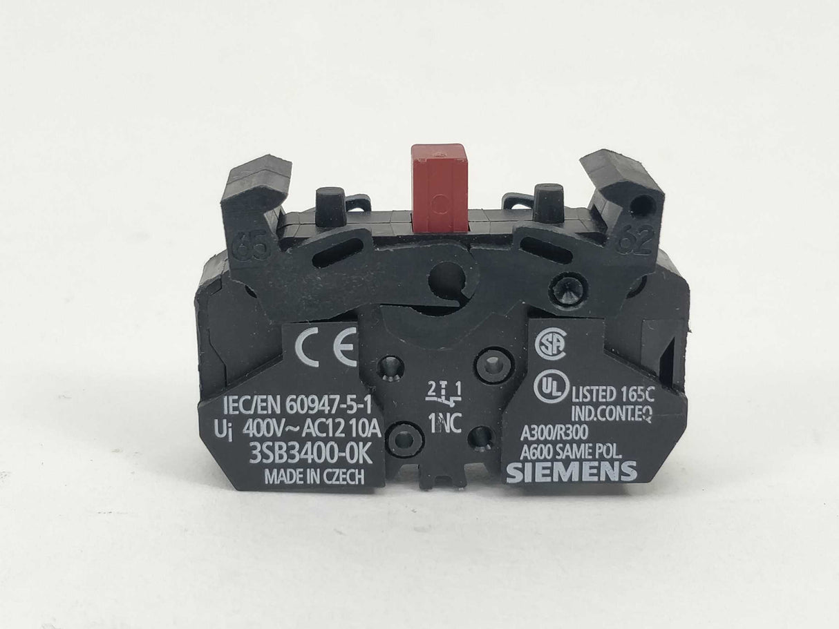 Siemens 3SB3400-0K Contact block 1NC