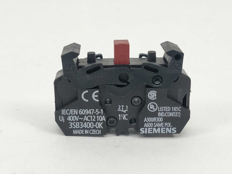 Siemens 3SB3400-0K Contact block 1NC