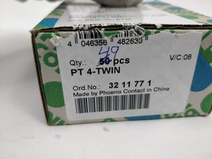 Phoenix Contact 3211771 Terminal block PT 4-TWIN box of 50 Pcs.