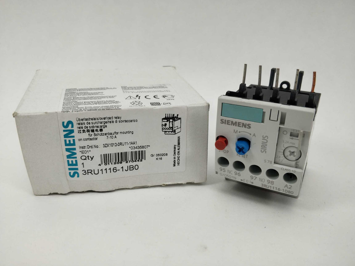 Siemens 3RU1116-1DB0 Sirius Overload relay