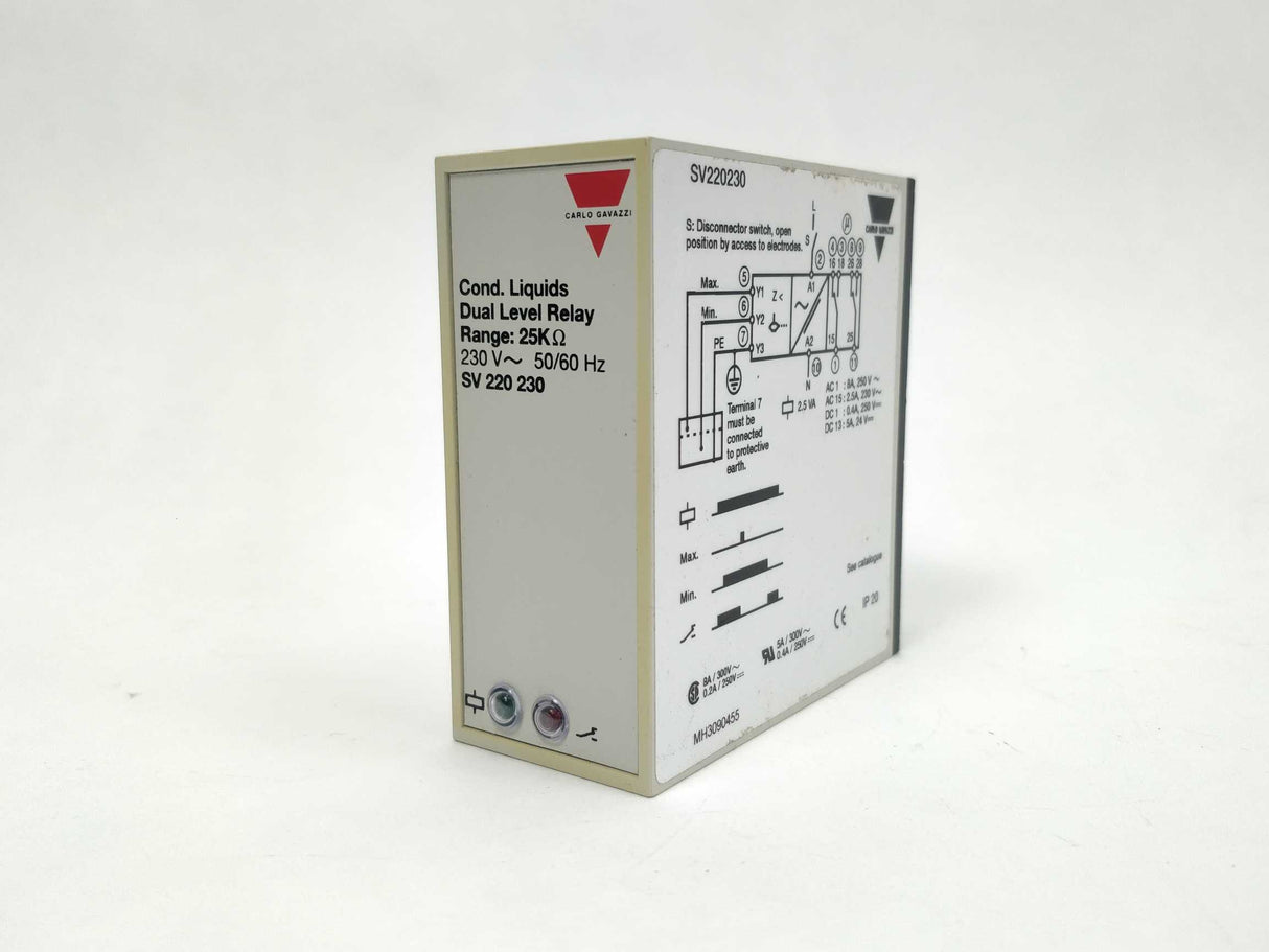 Carlo Gavazzi SV 220 230 COND. LIQUIDS DUAL LEVEL RELAY