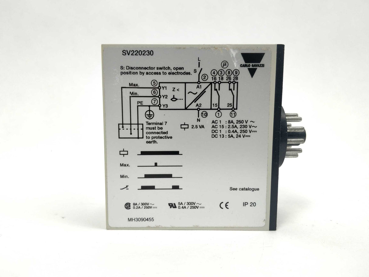 Carlo Gavazzi SV 220 230 COND. LIQUIDS DUAL LEVEL RELAY