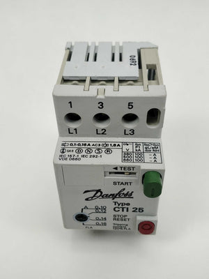 Danfoss 047B3140 Circuit Breaker , CTI 25M,  0.1-0.16 A