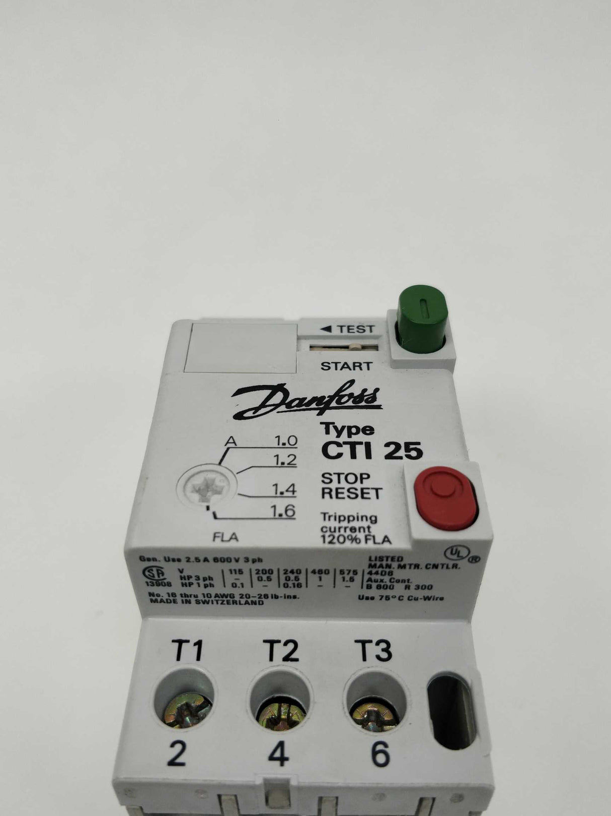 Danfoss 047B3145 CTI25 circuit breaker, 1.0-1.6 A