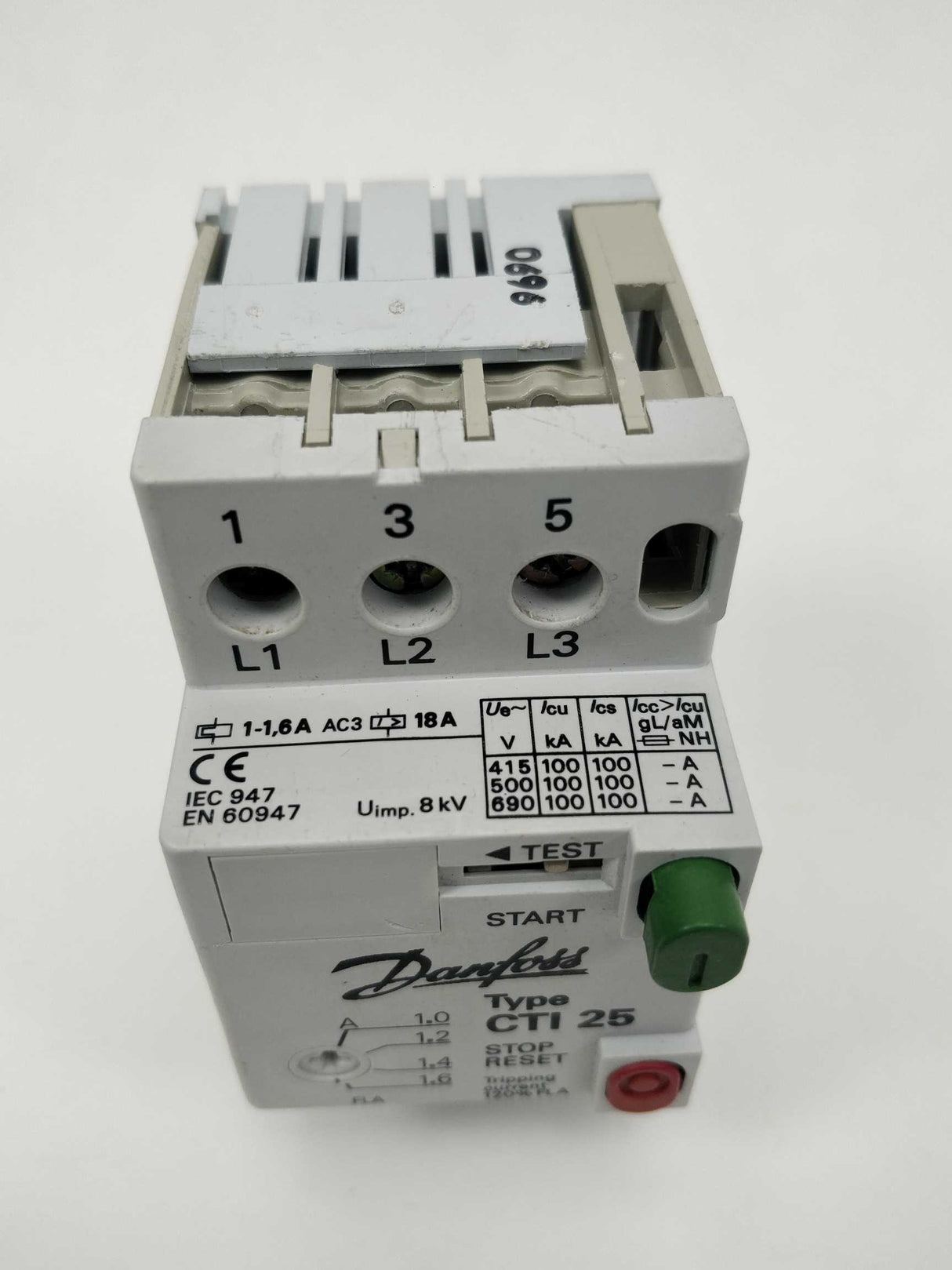 Danfoss 047B3145 CTI25 circuit breaker, 1.0-1.6 A