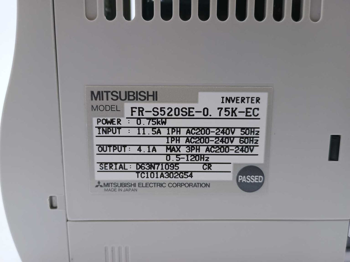 Mitsubishi FR-S520SE-0.75K-EC S500 Inverter Drive