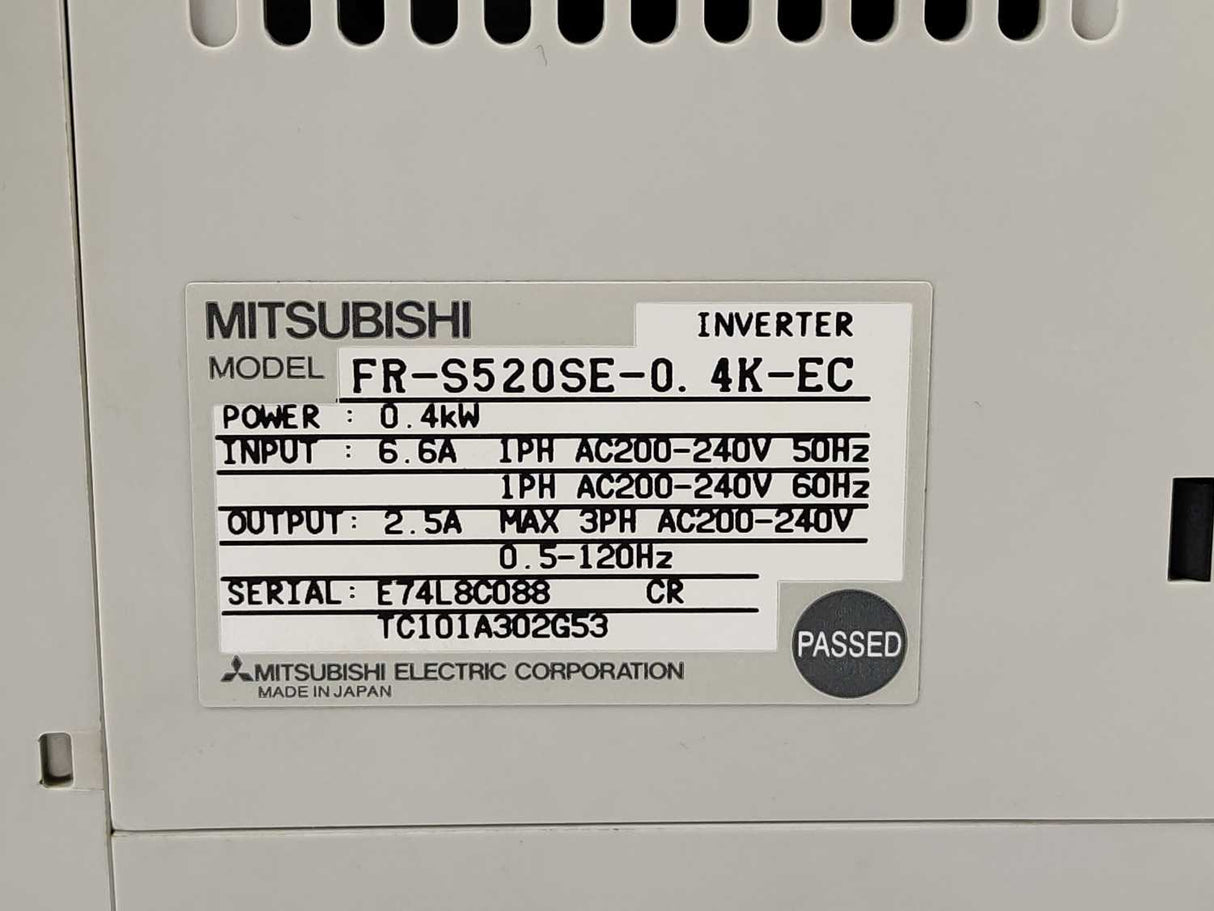 Mitsubishi FR-S520SE-0. 4K-EC S500 Inverter 0,4kW