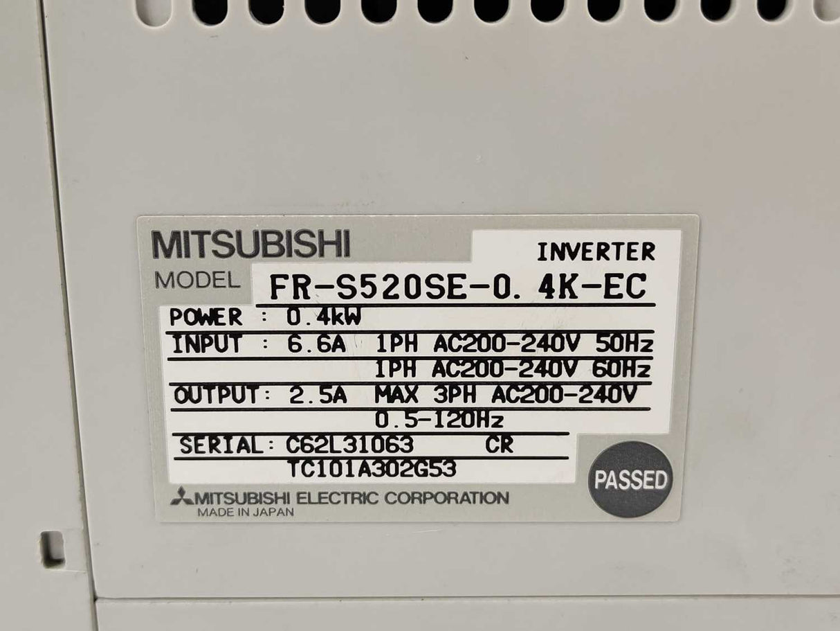 Mitsubishi FR-S520SE-0. 4K-EC S500 Inverter 0,4kW