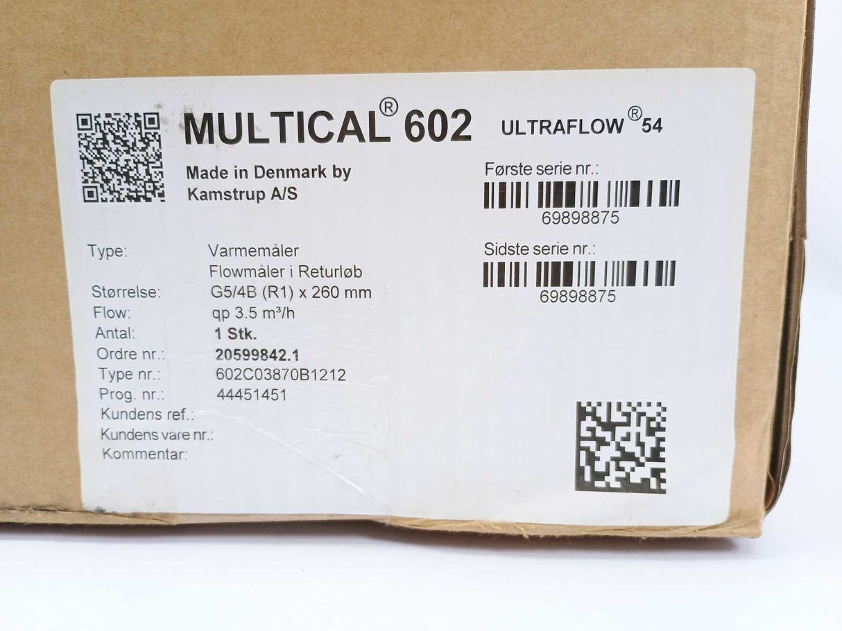 Kamstrup 602C03870B1212 W/ 65-5-CGAG-212 MULTICAL 602 ULTRAFLOW 54