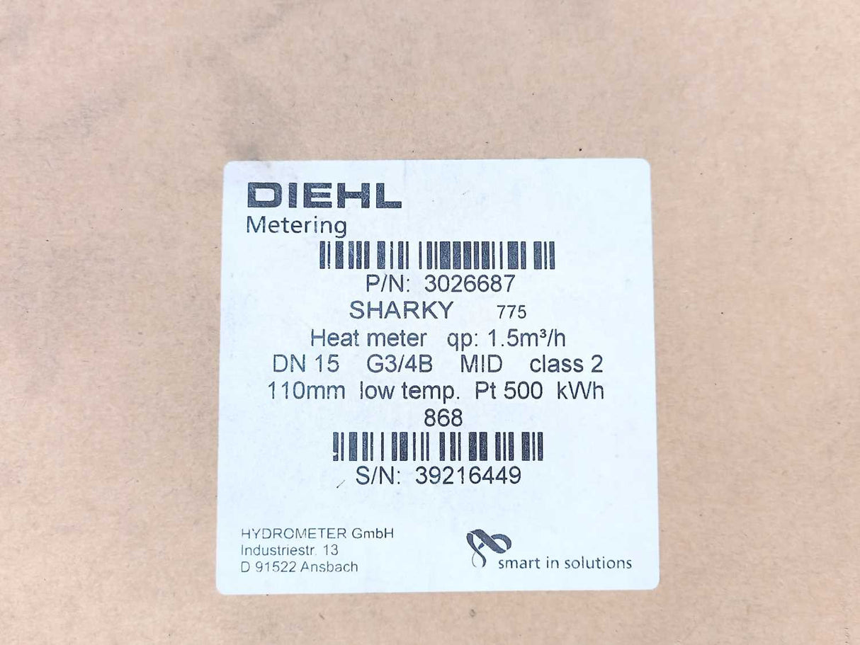 Diehl 3026687 Type: 775 Heat Meter