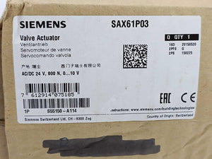 Siemens S55150-A114 SAX61P03 VALVE ACTUATOR