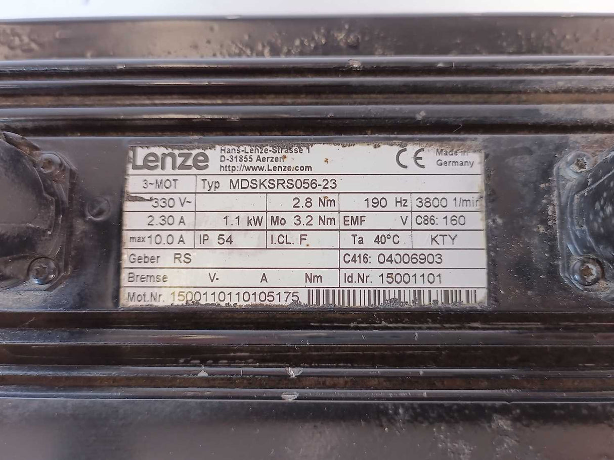 LENZE MDSKSRS056-23 15001101 Synchronous Servo Motor 1,1kW