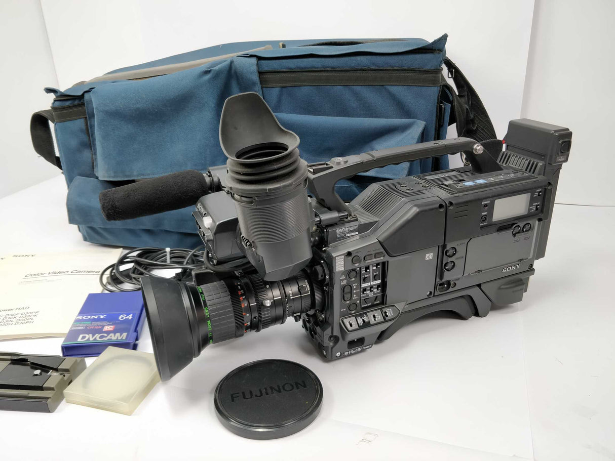 Sony DSR-1P DSP Power Had with DXF-701CE Electronic Viewfinder and VCL-916BYA Zoom Lens and JVC AA-P44E AC Power Adapter Digital Video Casette Recorder