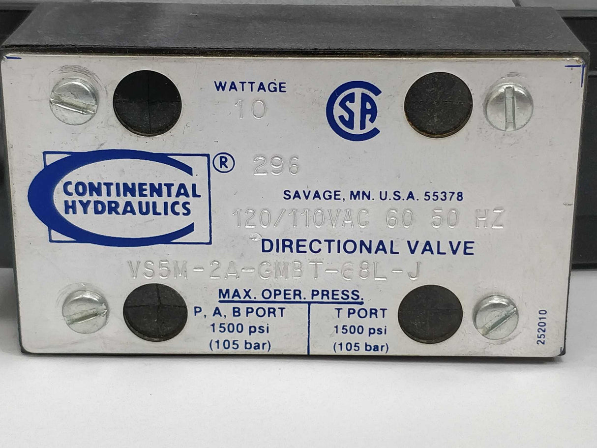 Continental Hydraulics VS5M-2A-GMBT-68L-J DIRECTIONAL VALVE