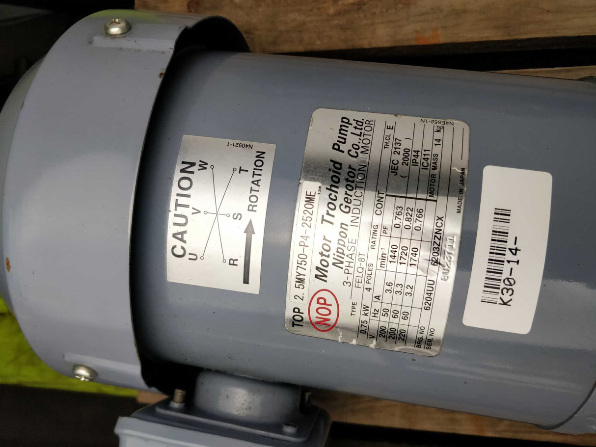 Nippon FELQ-8T 3-phase induction motor 0.75kW