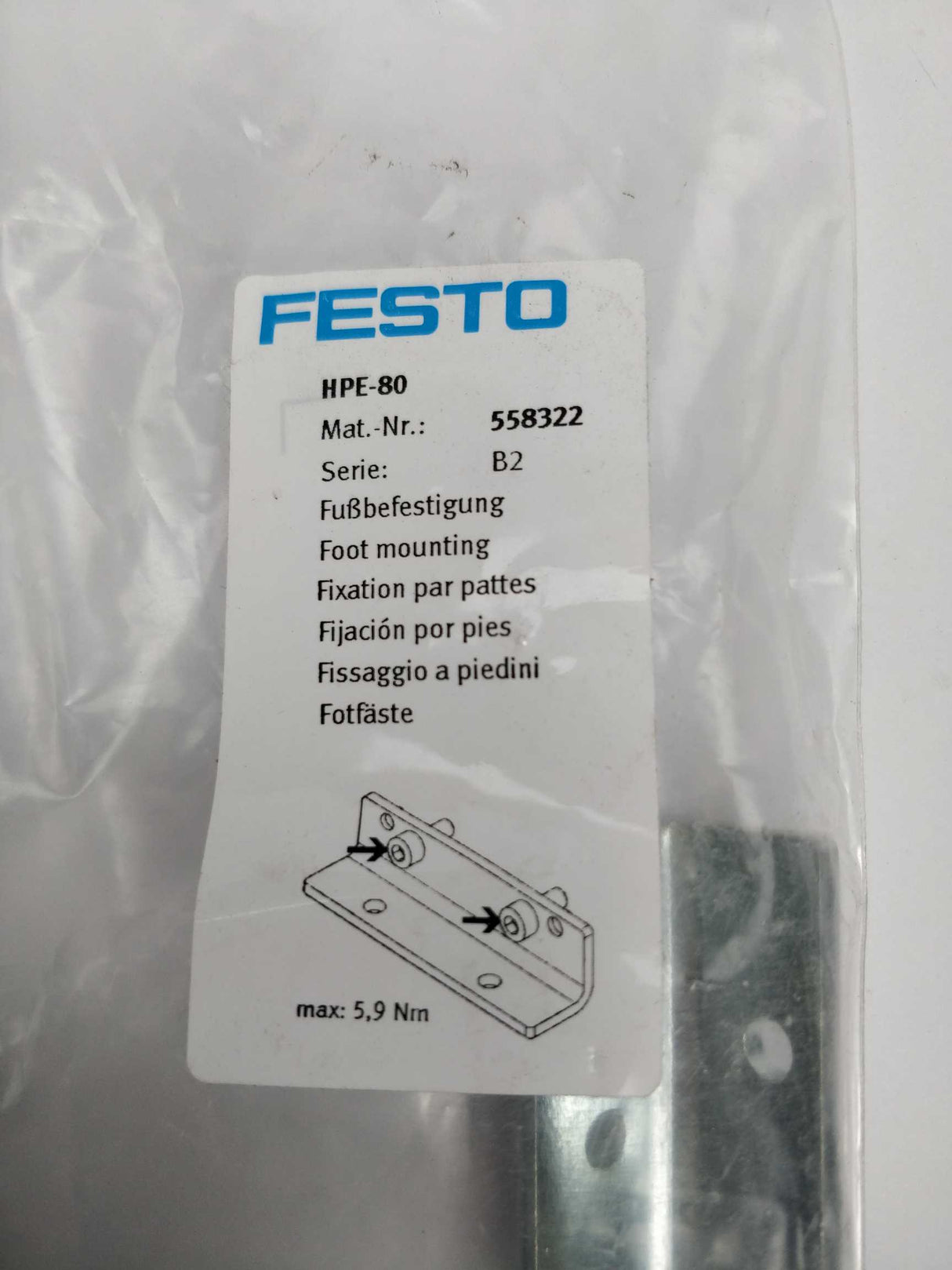 Festo 558322 HPE-80 Foot mounting