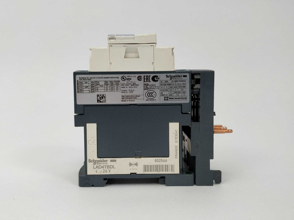 Schneider Electric LC1D09BL TeSys D contactor 24VDC 2,4W