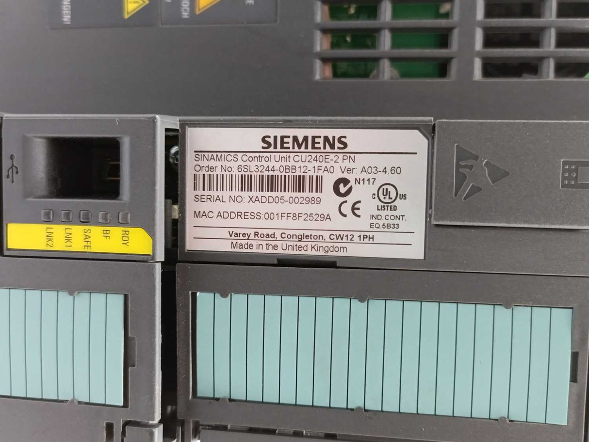 Siemens 6SL3224-0BE27-5AA0 SINAMICS Power Module 240 w/ Control Unit