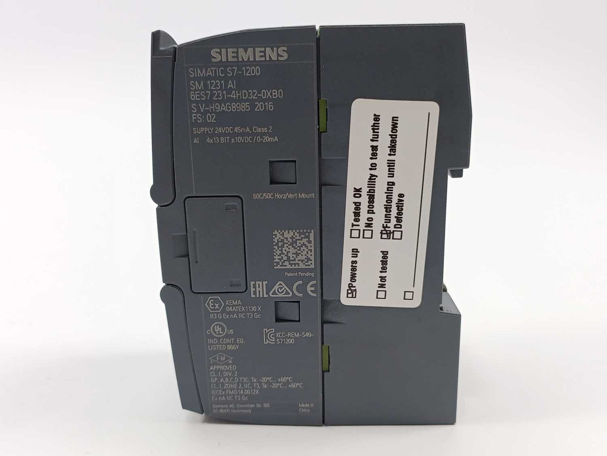 Siemens 6ES7231-4HD32-0XB0 SIMATIC S7-1200 Analog input, SM 1231