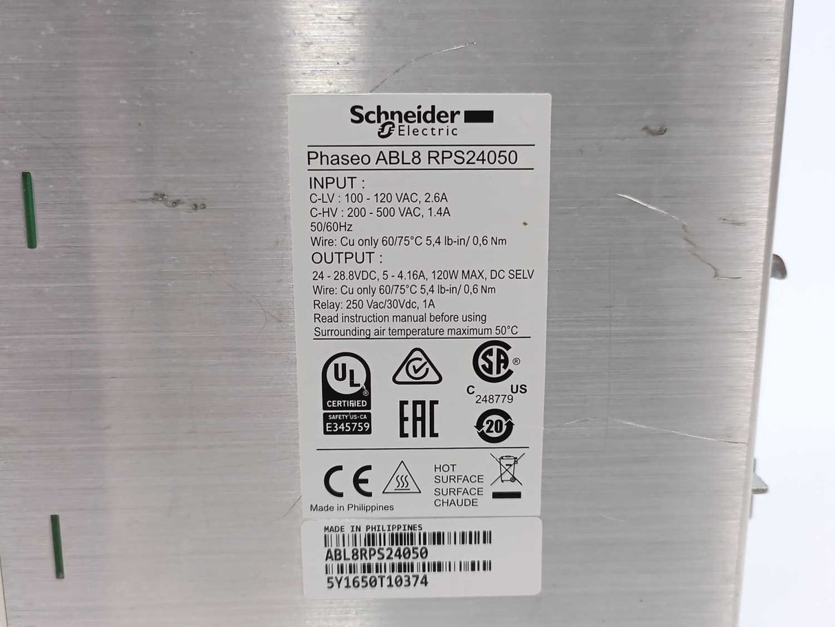 Schneider Electric ABL8RPS24050 Modicon switchmode POWER SUPPLY