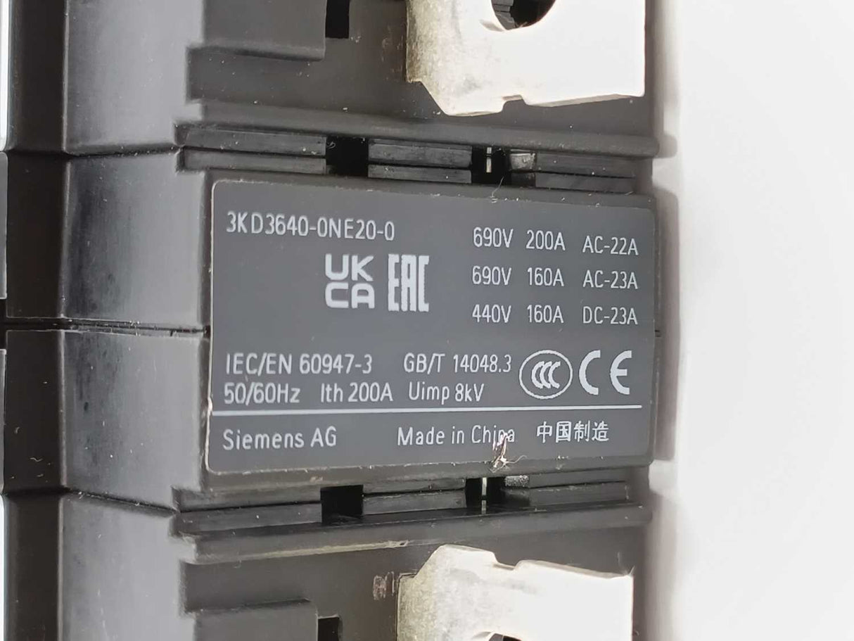 Siemens 3KD3640-0NE20-0 Switch Disconnector 200A