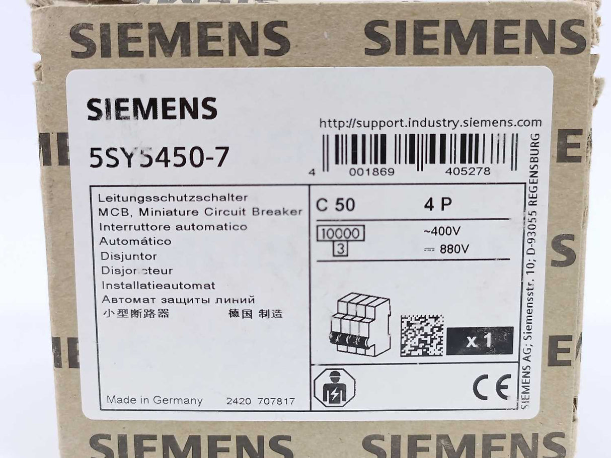 Siemens 5SY5450-7 Circuit Breaker C50