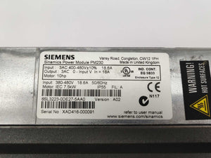 Siemens 6SL3223-0DE27-5AA0 SINAMICS G120P Power Module PM230