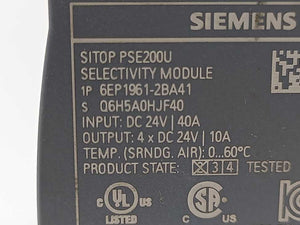 Siemens 6EP1961-2BA41 SITOP PSE200U 10 A Selectivity module