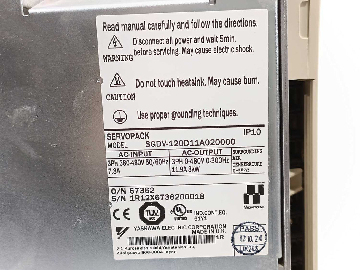 YASKAWA ELECTRIC SGDV-120D11A020000 Servo drive IP10